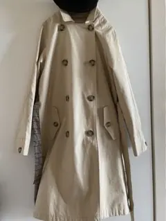 zarakids ベージュ チェック柄トレンチコート　152