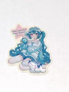 初音ミク×シナモロール　ステッカー