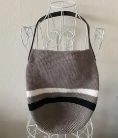 ハンドメイド　秋冬かぎ針編み　コットンシンプル　ワンショルダーバッグ　トート
