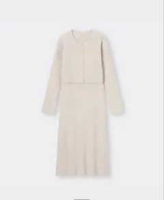【新品】GU マルチウェイリブニットワンピース　ナチュラル　XXL