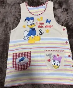 中古美品　ドナルドダック エプロン　保育士　サイズM〜L
