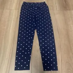 ユニクロネイビー ドット柄 キッズレギンス130