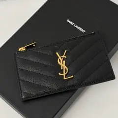 未使用品✨サンローラン フラグメントケース カサンドラ金具 キルティング 黒