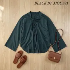 BLACK BY MOUSSY レースアップ 長袖 ブラウス グリーンのサムネイル