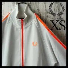 【激レア】フレッドペリー ポルトガル製 ジャージ XS 白 オレンジ 刺繍ロゴ