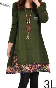 花柄  ワンピース