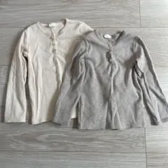 H&M オーガニックコットン 長袖Tシャツ 2枚セット 90cm