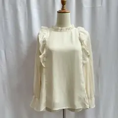 GLACIERフリルシフォンブラウス（ L）キャンディースリーブ　セレモニー