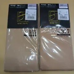ATSUGI　アツギ　ベージュタイツ　377　365　Ｍ〜L　80デニール　2足