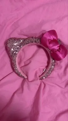 猫耳カチューシャ ピンク スパンコール