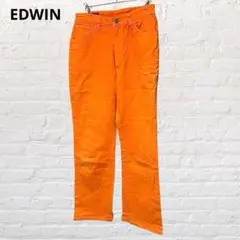 9891 エドウィン カラーパンツ ジーンズ 30×32 オレンジ 日本製 古着