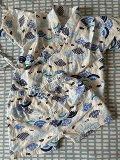 ベビー甚平 魚と波の柄 80cm