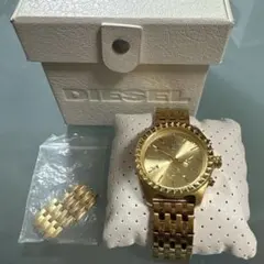 DIESEL ゴールド クロノグラフ 時計