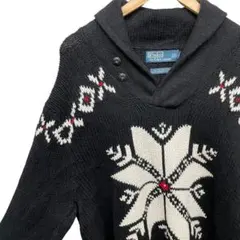 90s ラルフローレン カシミヤ混 ショールカラーニットセーター 窪塚洋介 XLのサムネイル