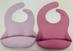 ピンク系　シリコンビブ２枚