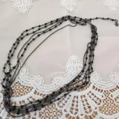 レディース５連ネックレス黒