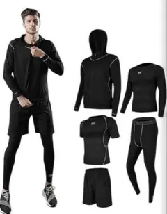 コンプレッションウェア XXL 2XLメンズ トレーニングウェア5点セット
