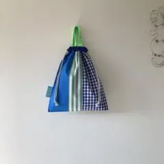 ▨handmade 持ち手付き巾着 35×30cm ⑧ / お着替え袋 入園入学