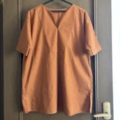 ナノユニバース　Vネック 半袖シャツ Fサイズ