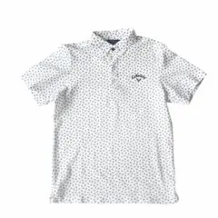 キャロウェイ 総柄 ポロシャツ M ゴルフ ホワイト ネイビー 半袖