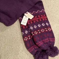 【新品】CREATIVE YOKO 花柄マフラー 紫