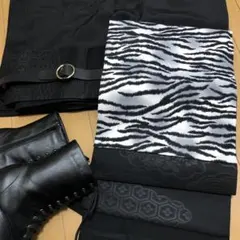 ☆本日限定セール☆モノクロゼブラ柄＊名古屋帯＆半襟のサムネイル