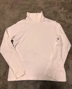 白タートルネック長袖 レディース