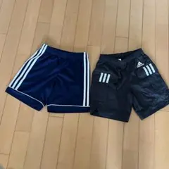 120cm 130cm adidas ハーフパンツ セット ネイビー・ブラック