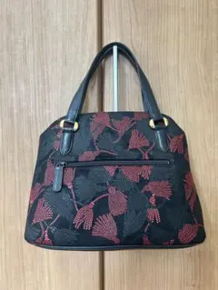 美品】 印傳屋 INDEN-YA インデンヤ ハンドバッグ ローゼポック 薔薇