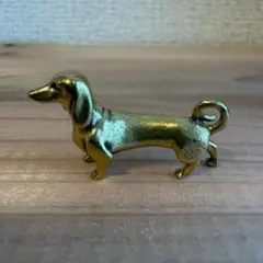 真鍮 ダックスフンド 小 犬 置物 ミニチュア アンティーク 縁起物 ペット