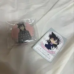名探偵コナンカフェ　毛利蘭ステッカー　セガラッキーくじ缶バッジセット