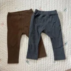 ベビーパンツ 2点セット グレー ブラウンコーデュロイ