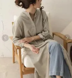 アーバンリサーチドアーズ コーデュロイ ロングワンピース グレージュ