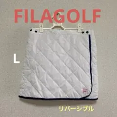 美品　FILA キルティングスカート ホワイト　リバーシブル　ラップスカート