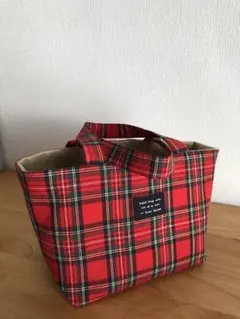 418.タータンチェックのトートバッグ　B