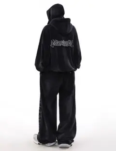 merry9 ブラックフード付きパーカー