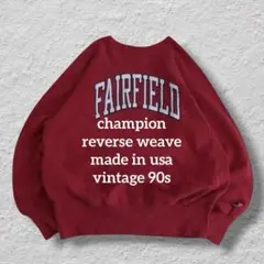 チャンピオンリバースウィーブUSA製XL赤FAIRFIELD古着vintage