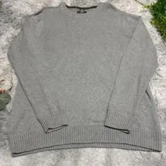 エディーバウアー リブニットセーター コーマ綿 杢グレー (XL) 古着のサムネイル