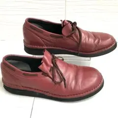 お買得✨日本製 デッキシューズ 23.5cm ボルドー 厚底 本革 普段使いのサムネイル