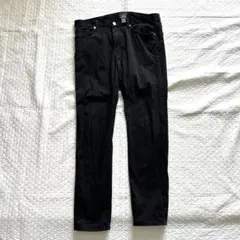 H&M スリムフィット コットンツイルパンツ ブラック　32/30