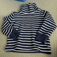 ネイビーと白のストライプ タートルネック 100cm