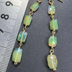 14KGF＊エチオピアオパールのロングピアスu119