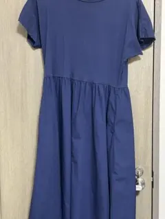 UNIQLO ネイビー 半袖 シャツワンピース S