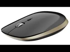 薄型 静音 Bluetooth ワイヤレスマウスゴールド×ブラック 無線 軽量