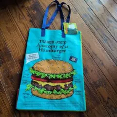 【新品：未使用】タグ付きTRADER JOE'S ハンバーガー柄エコバッグのサムネイル
