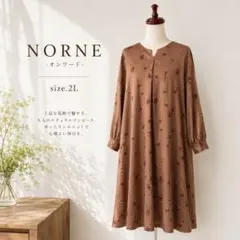 22新品　大きいサイズ NORNE オンワード　花　ワンピースのサムネイル