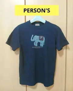 PERSON'S Tシャツ ネイビー 象プリントのサムネイル
