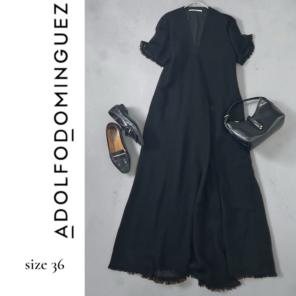 ADOLFO DOMINGUEZ メッシュフリンジマキシワンピース 36 S~Mのサムネイル