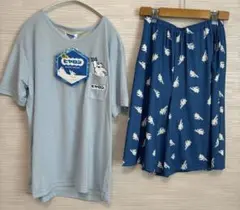 ヒヤロン 接触冷感　半袖　ルームウェアセットルームウェアセット 水色　Mのサムネイル