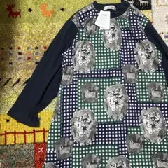 新品 SUPER HAKKA チュニック 動物 猫 羊 ギンガムチェック 男の子のサムネイル